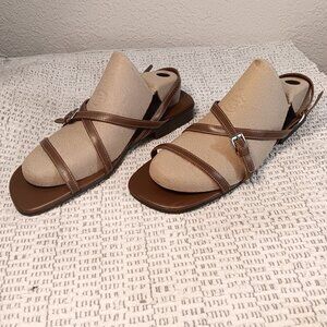 Faded Glory 'Nikki' women's leather upper vintage 90s/Y2K strappy sandals sz 12